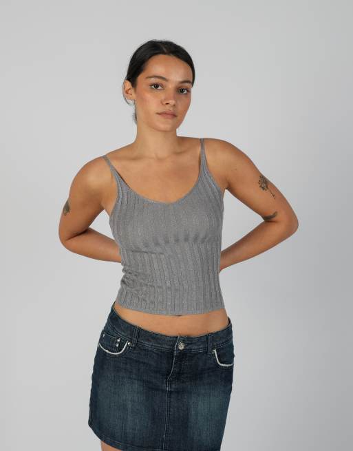 Vintage Unbranded XS cami in grey, 3 of 4