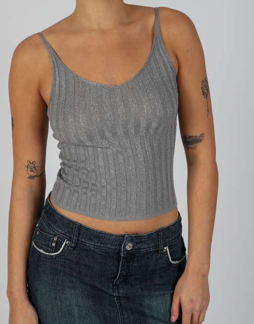 Vintage Unbranded XS cami in grey, 4 of 4