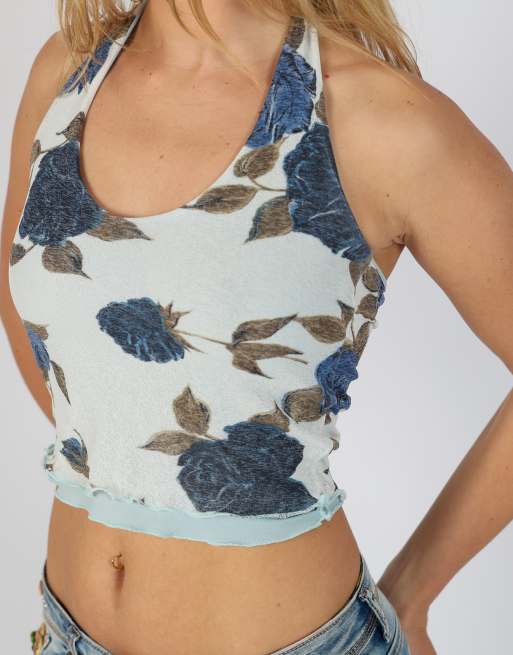 Vintage Unbranded XS cami in light blue, 4 of 4