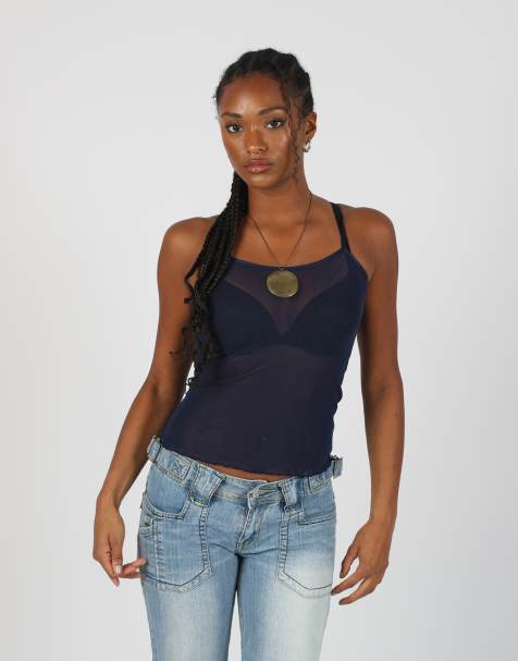 Vintage Unbranded XS cami in navy blue - view 1