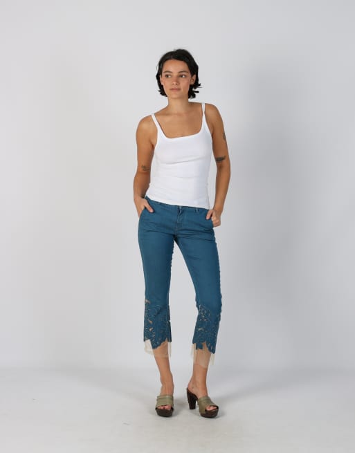 Vintage Unbranded XS capri trouser in blue, 1 of 4