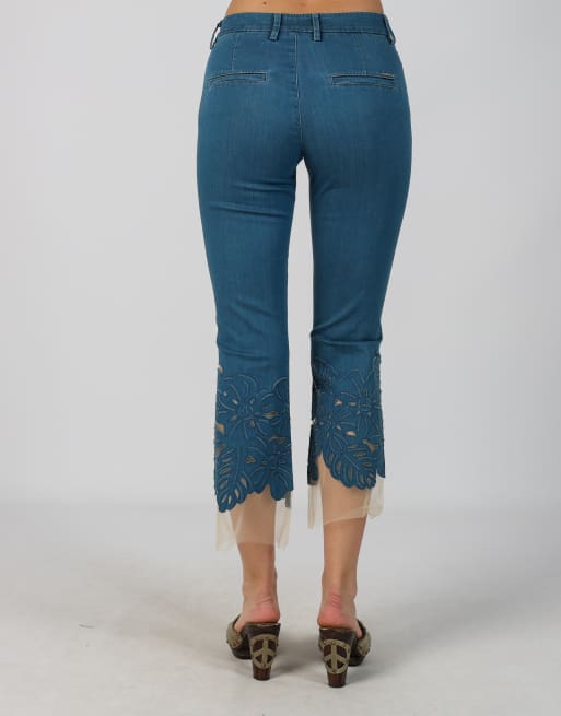 Vintage Unbranded XS capri trouser in blue, 4 of 4