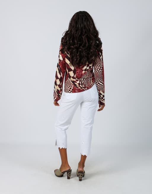Vintage Unbranded XS capri trouser in white, 3 of 4