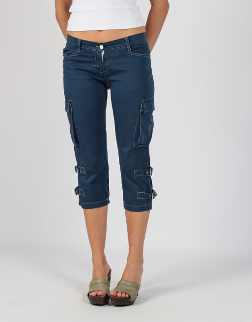 Vintage Unbranded XS cargo pants in navy blue, 2 of 4