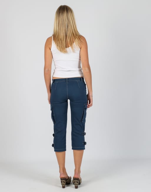 Vintage Unbranded XS cargo pants in navy blue, 3 of 4