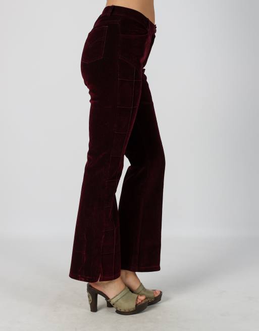 Vintage Unbranded XS casual trousers in burgundy red, 2 of 4
