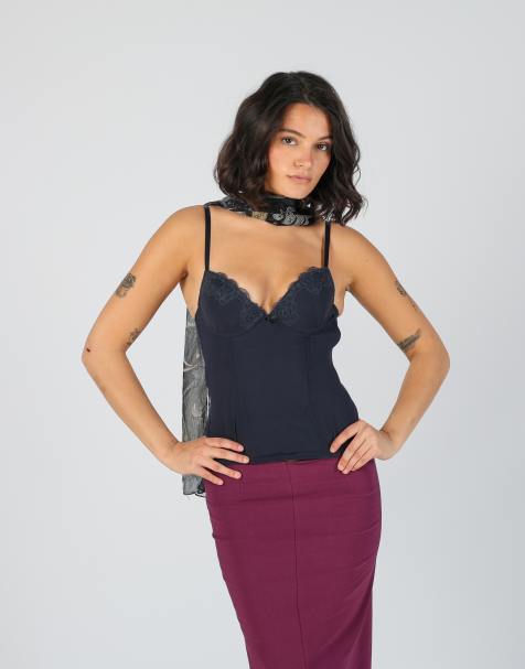 Vintage Unbranded XS corset in navy blue - view 1