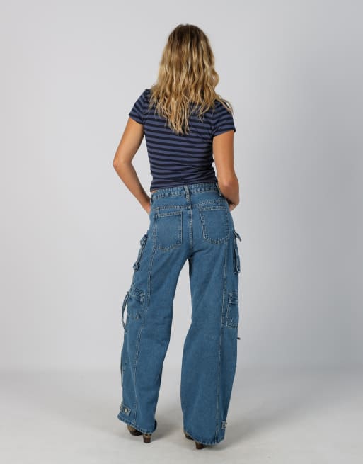 Vintage Unbranded XS dad & wide jeans in blue, 3 of 4