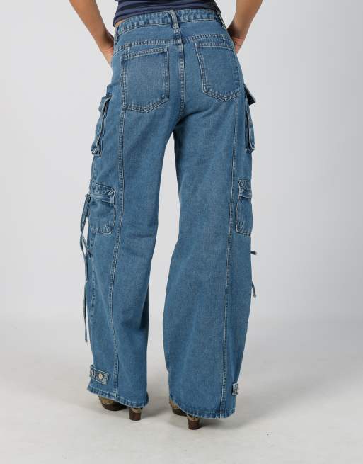 Vintage Unbranded XS dad & wide jeans in blue, 4 of 4