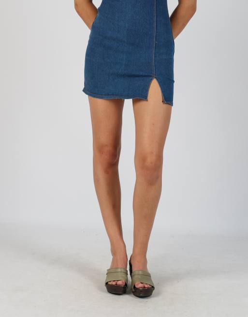 Vintage Unbranded XS denim mini dress in blue, 2 of 4