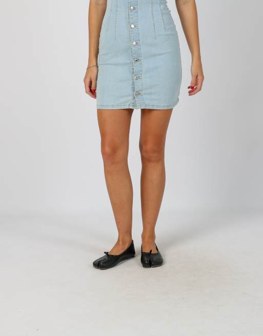 Vintage Unbranded XS denim mini dress in light blue, 2 of 4