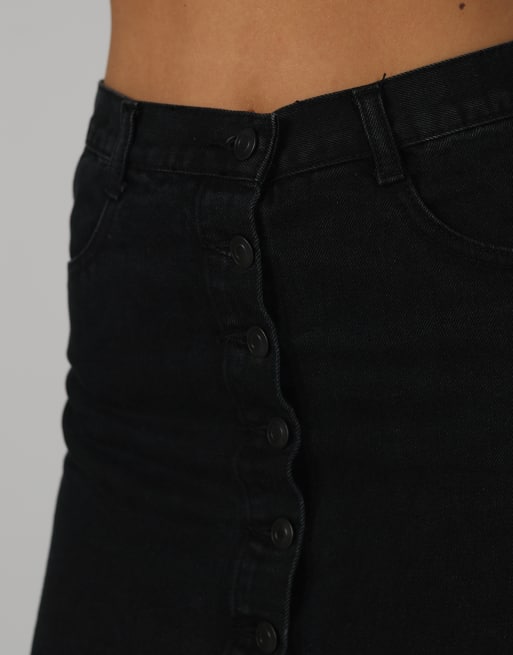 Vintage Unbranded XS denim mini skirt in black, 4 of 4
