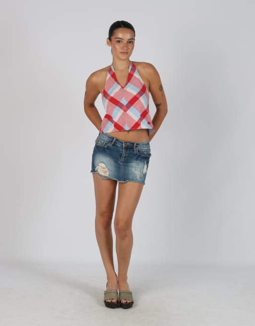 Vintage Unbranded XS denim mini skirt in blue