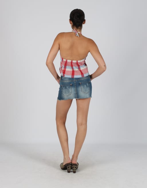 Vintage Unbranded XS denim mini skirt in blue, 3 of 4