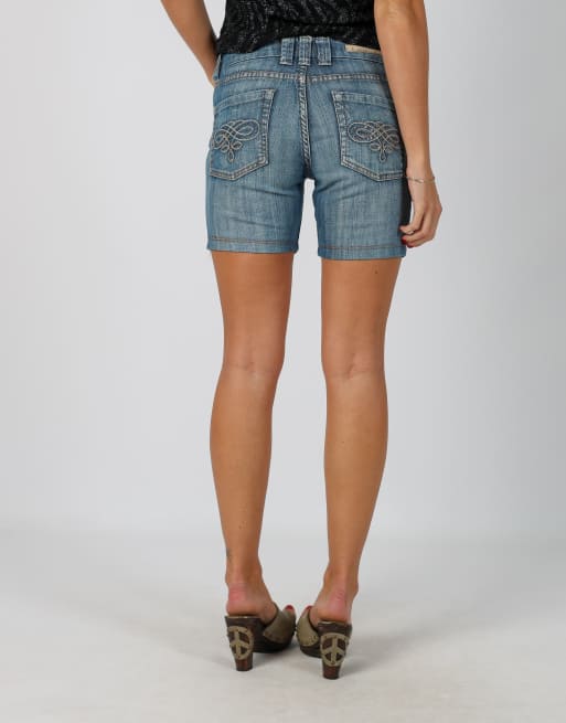 Vintage Unbranded XS denim shorts in blue, 2 of 4