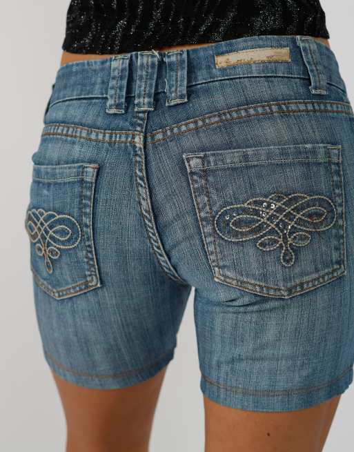 Vintage Unbranded XS denim shorts in blue, 4 of 4