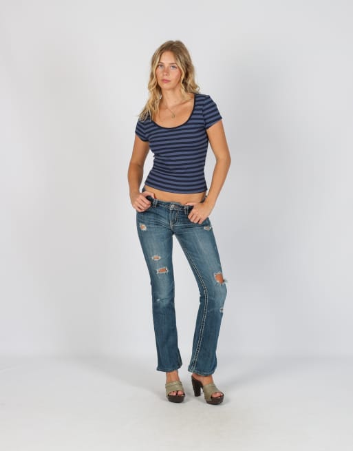 Vintage Unbranded XS flare jeans in blue, 1 of 4