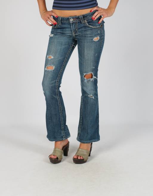 Vintage Unbranded XS flare jeans in blue, 2 of 4