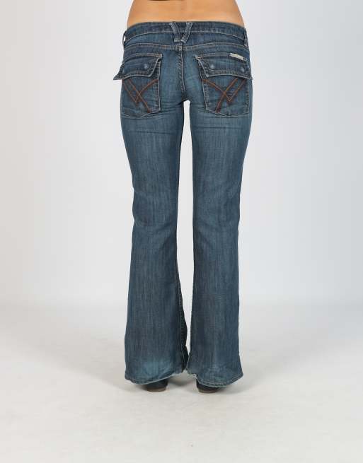 Vintage Unbranded XS flare jeans in blue, 2 of 4