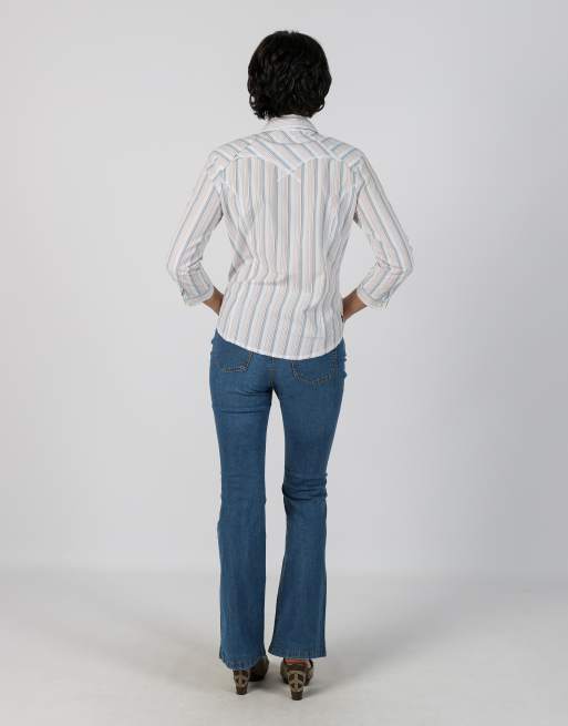 Vintage Unbranded XS flare jeans in blue, 3 of 4
