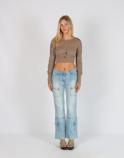 Vintage Unbranded XS flare jeans in light blue, 1 of 4