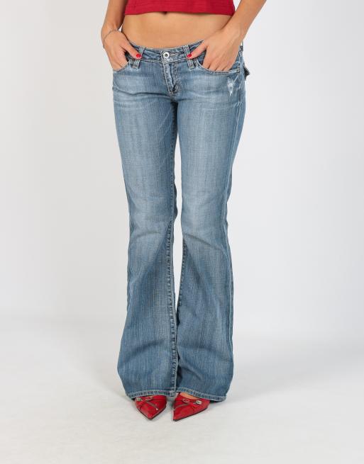 Vintage Unbranded XS flare jeans in light blue, 2 of 4