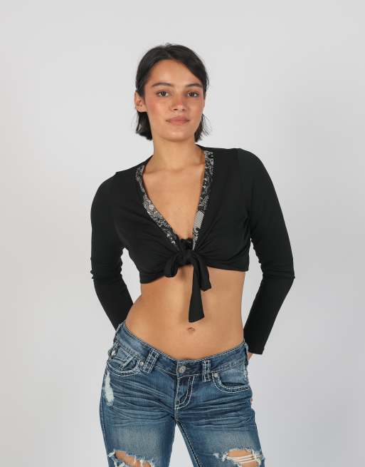 Vintage Unbranded XS long sleeve top in black, 3 of 4