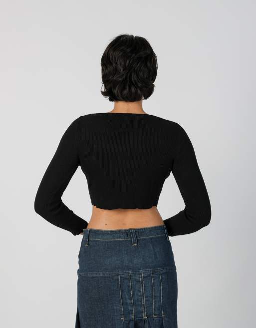 Vintage Unbranded XS long sleeve top in black, 2 of 4