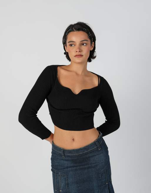 Vintage Unbranded XS long sleeve top in black, 3 of 4