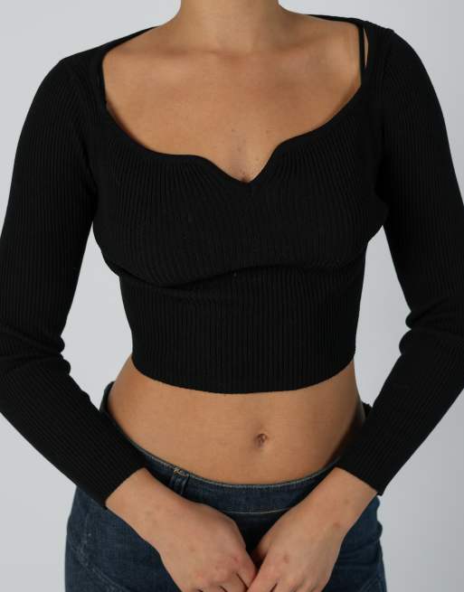 Vintage Unbranded XS long sleeve top in black, 4 of 4