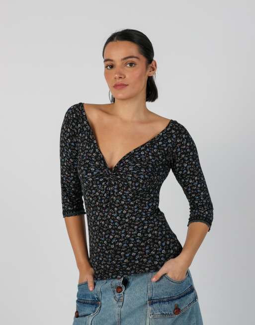 Vintage Unbranded XS long sleeve top in black, 3 of 4