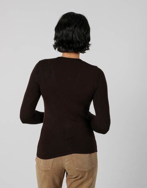 Vintage Unbranded XS long sleeve top in brown, 2 of 4