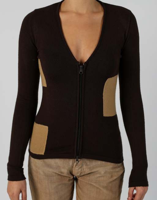 Vintage Unbranded XS long sleeve top in brown, 4 of 4