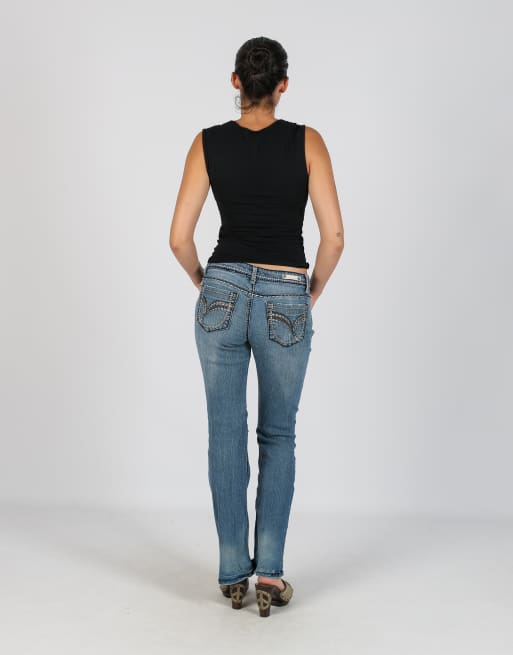 Vintage Unbranded XS straight jeans in blue, 3 of 4