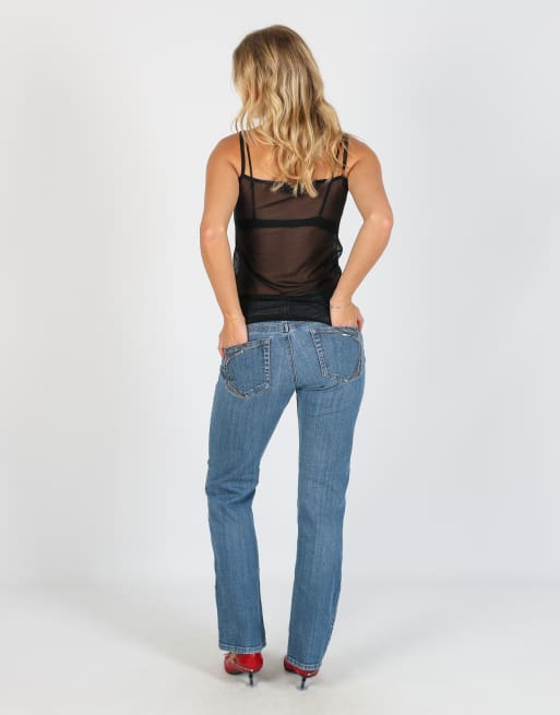 Vintage Unbranded XS straight jeans in blue, 3 of 4