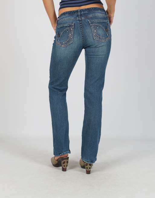 Vintage Unbranded XS straight jeans in blue, 4 of 4