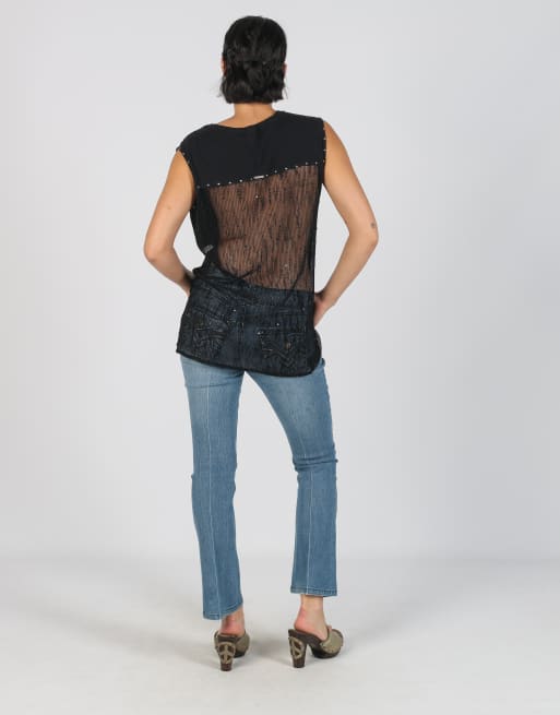 Vintage Unbranded XS straight jeans in blue, 3 of 4