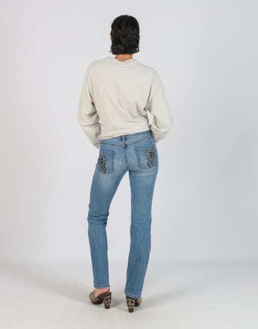 Vintage Unbranded XS straight jeans in blue, 3 of 4