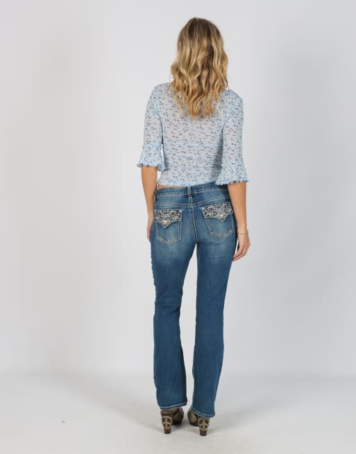 Vintage Unbranded XS straight jeans in blue, 3 of 4