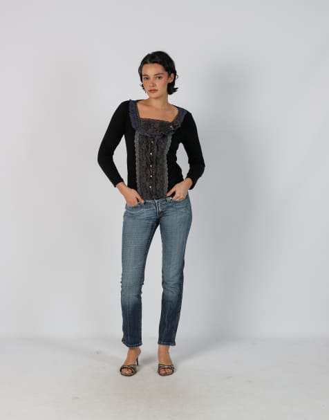 Vintage Unbranded XS straight jeans in blue - view 1