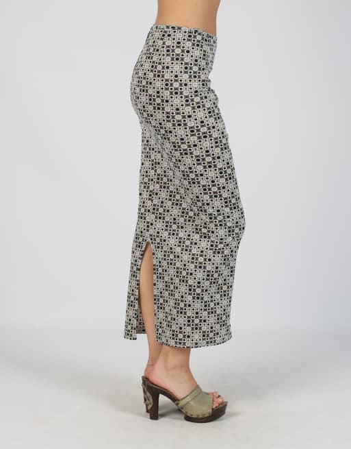 Vintage Unbranded XS woven maxi skirt in grey, 2 of 4