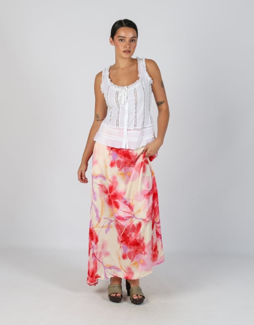 Vintage Unbranded XS woven maxi skirt in ivory, 1 of 4