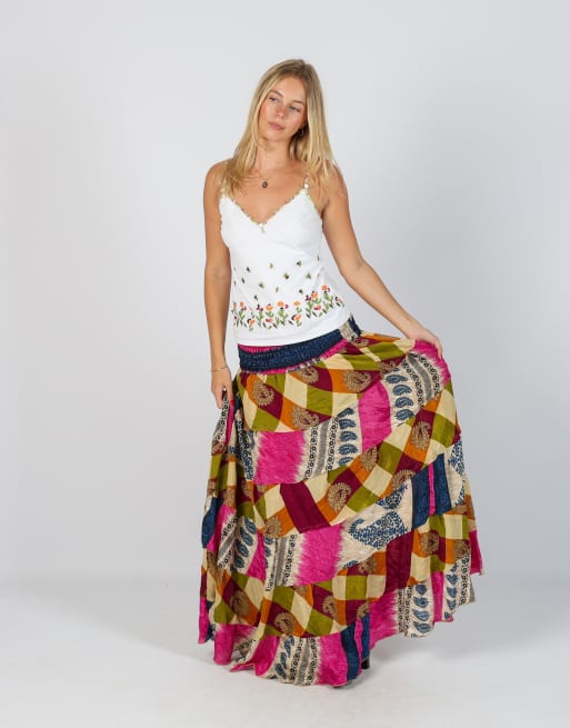 Vintage Unbranded XS woven maxi skirt in multi colured, 1 of 4