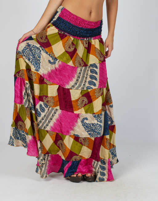 Vintage Unbranded XS woven maxi skirt in multi colured, 2 of 4
