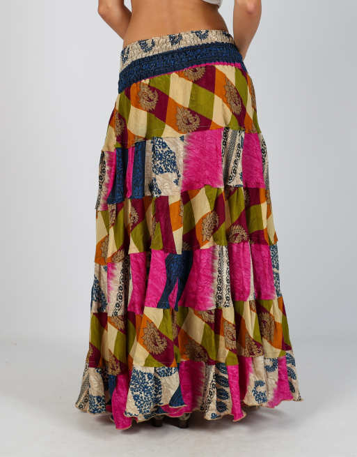 Vintage Unbranded XS woven maxi skirt in multi colured, 4 of 4