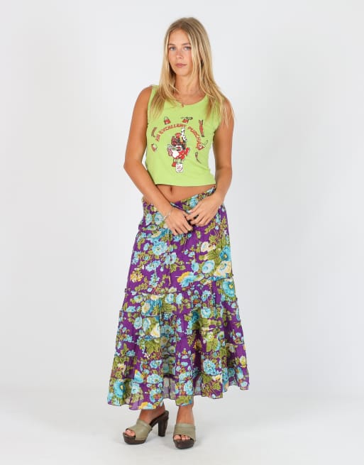 Vintage Unbranded XS woven maxi skirt in purple