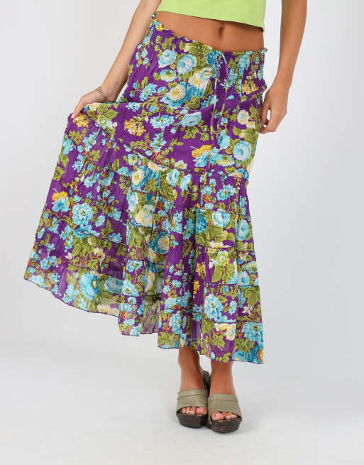 Vintage Unbranded XS woven maxi skirt in purple, 2 of 4