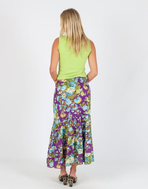 Vintage Unbranded XS woven maxi skirt in purple, 3 of 4
