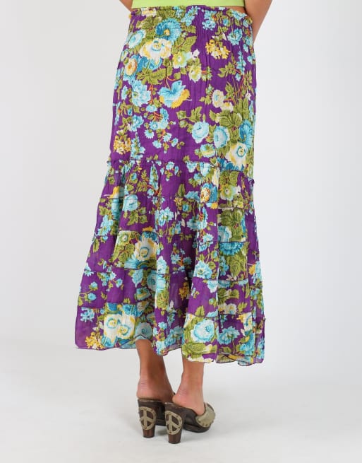 Vintage Unbranded XS woven maxi skirt in purple, 4 of 4