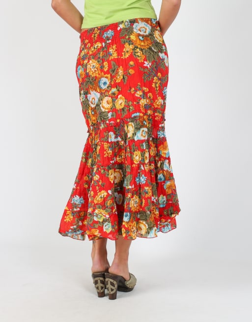 Vintage Unbranded XS woven maxi skirt in red, 2 of 4